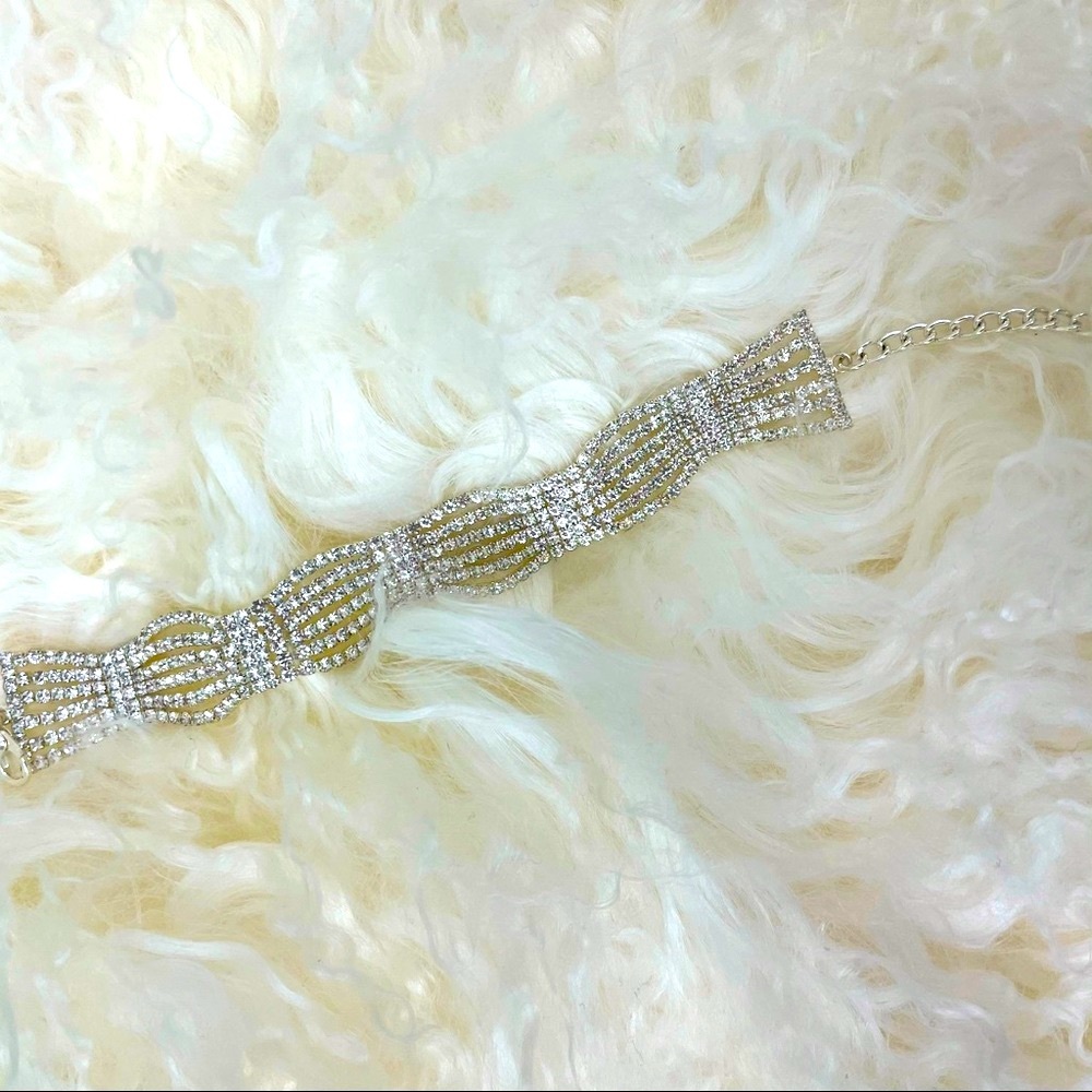 NEW "diamond" wedding bracelet silver tone!